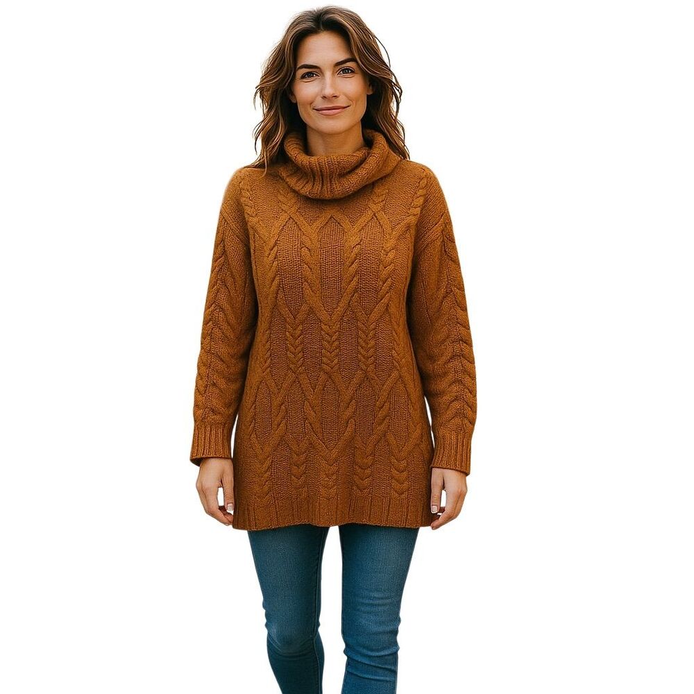 Cloud Ten Women's Rust Brown Oversized Pullover Sweater Size M Fall Knit